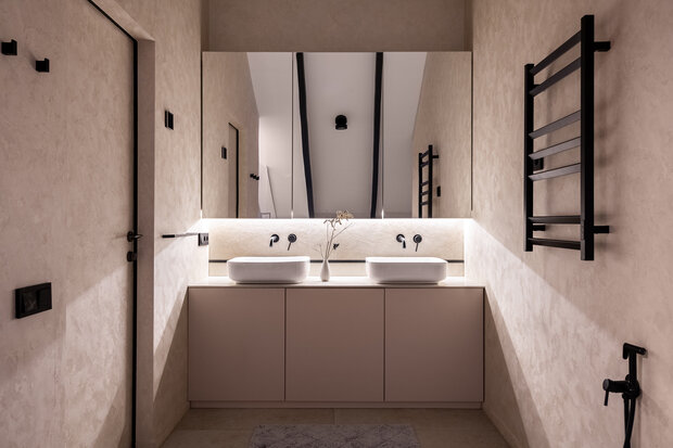 Фотография: Ванная в стиле Современный, Минимализм, Проект дня, Дача, Дом и дача, Московская область, 4 и больше, Более 90 метров, Анна Жижайкина – фото на INMYROOM