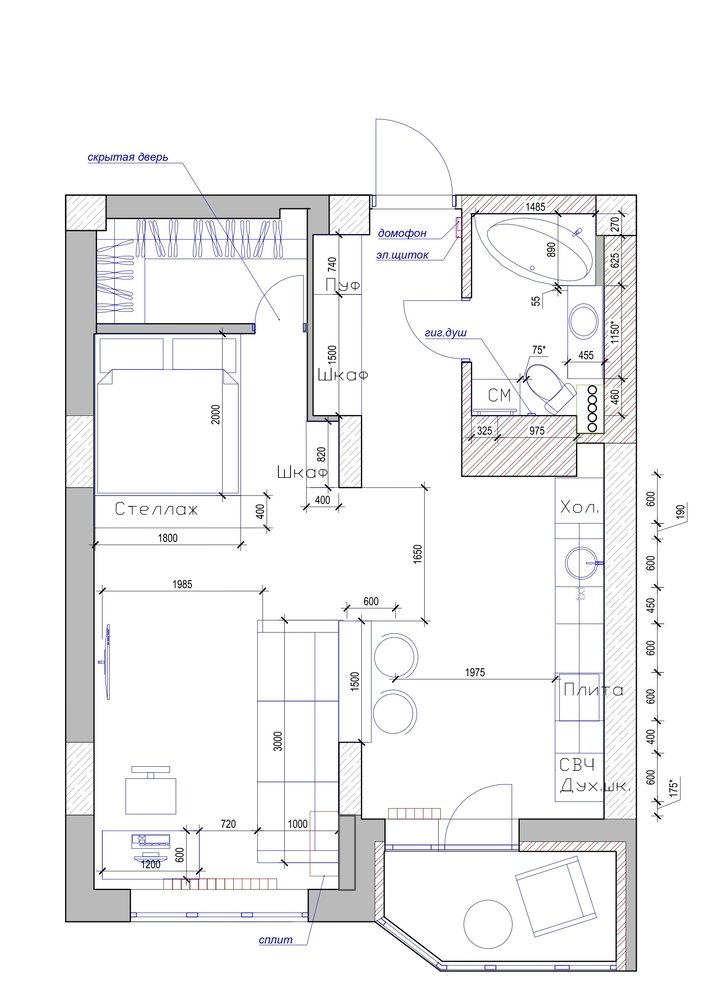 План с расстановкой мебели