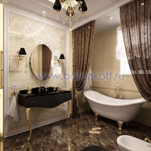 Фото из портфолио Дизайн проект классической ванной комнаты в Сысерти – фотографии дизайна интерьеров на InMyRoom.ru