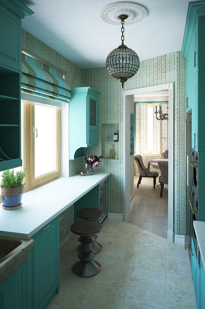 Фото из портфолио Эклектика в бирюзовых тонах – фотографии дизайна интерьеров на INMYROOM Фото из портфолио Эклектика в бирюзовых тонах – фотографии дизайна интерьеров на INMYROOM
