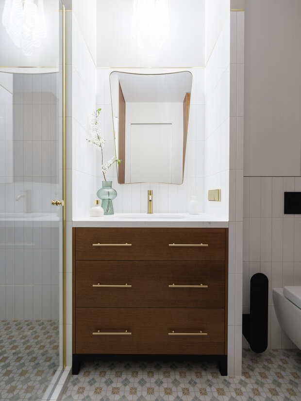 Фотография: Ванная в стиле Классический, Современный, Квартира, Проект дня, Москва, Сталинка, 2 комнаты, 40-60 метров, Винтажный, Planka – фото на INMYROOM