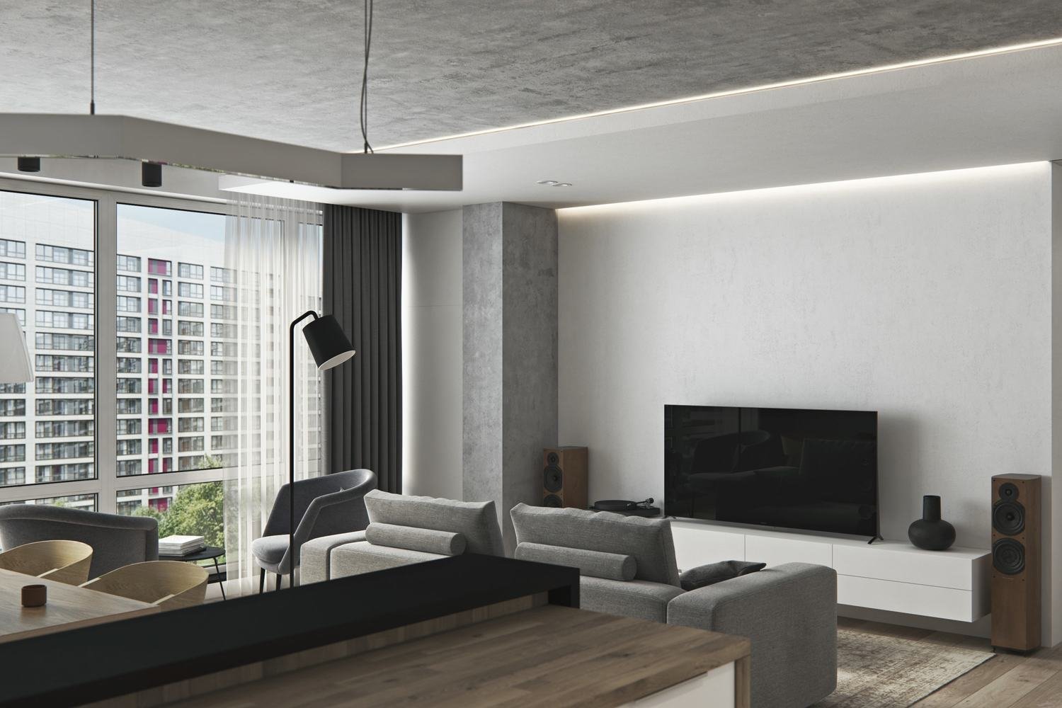 Фотография: Гостиная в стиле Современный, Квартира, Проект недели, Москва, Geometrium, Монолитный дом, 3 комнаты, Более 90 метров, ЖК «Лайнер» – фото на INMYROOM Фотография: Гостиная в стиле Современный, Квартира, Проект недели, Москва, Geometrium, Монолитный дом, 3 комнаты, Более 90 метров, ЖК «Лайнер» – фото на INMYROOM