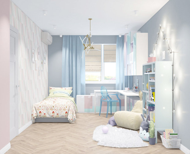 Фото из портфолио Дизайн детской комнаты двухкомнатной квартиры 60,3 кв.м. – фотографии дизайна интерьеров на INMYROOM
