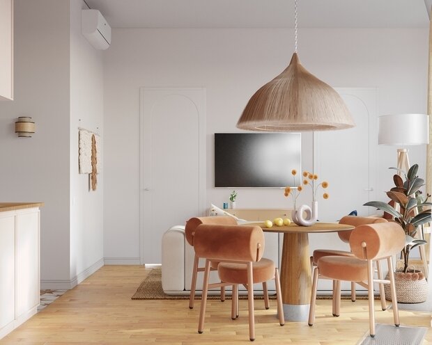 Фотография: Кухня и столовая в стиле Современный, Эко, Бохо, Квартира, Проект дня, Москва, 3 комнаты, 60-90 метров, terracotta.buro, Илона Рафикова – фото на INMYROOM