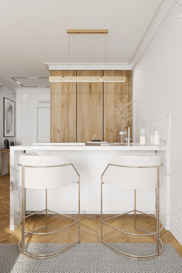 Фото из портфолио Воздушная современная классика в ЖК Матч Пойнт – фотографии дизайна интерьеров на INMYROOM