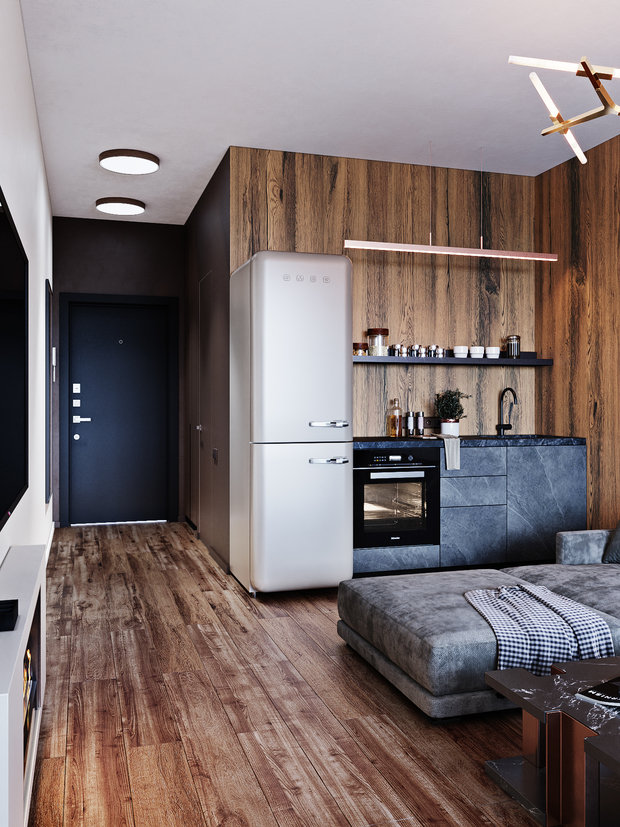 Фото из портфолио Квартира для холостяка – фотографии дизайна интерьеров на INMYROOM