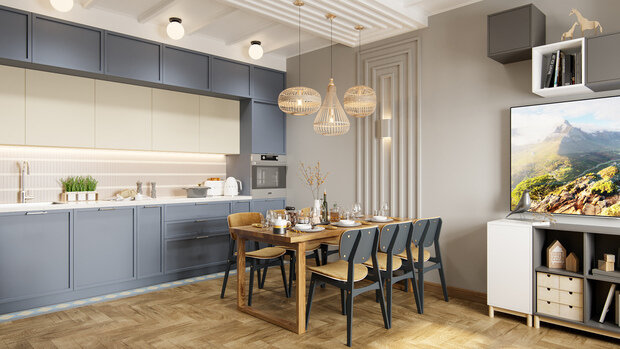 Фотография: Кухня и столовая в стиле Современный, Квартира, Проект недели, 4 и больше, 60-90 метров, Алена Чекалина, Котельники, Дизайн-студия Алены Чекалиной – фото на INMYROOM