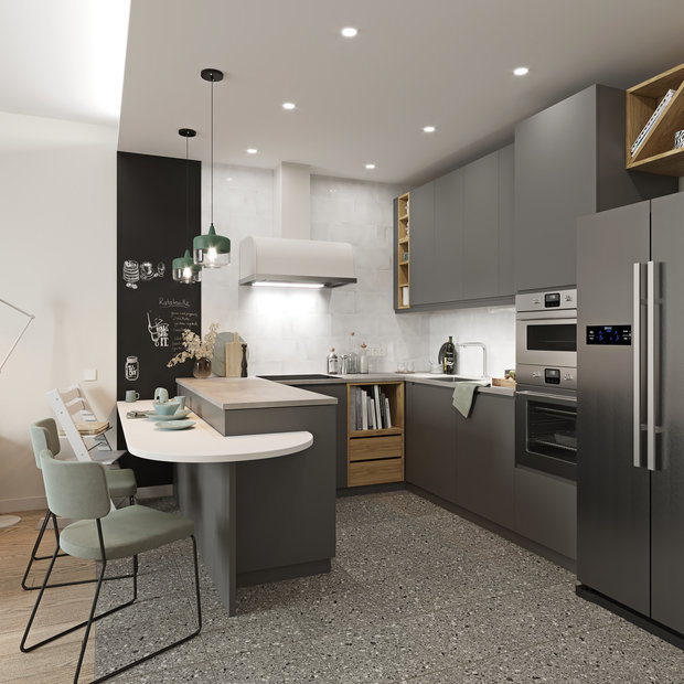 Фотография: Кухня и столовая в стиле Скандинавский, Квартира, Проект недели, Москва, 2 комнаты, 60-90 метров, Эльжбета Чегарова – фото на INMYROOM