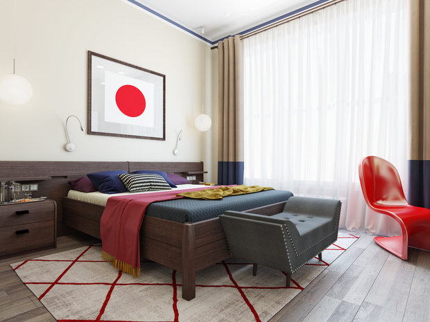 Фотография: Спальня в стиле Восточный, Современный, Квартира, Проект недели, Москва, 3 комнаты, 60-90 метров, Элина Мусина – фото на INMYROOM