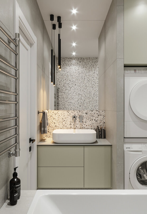 Визуализация ванной комнаты в стиле современный