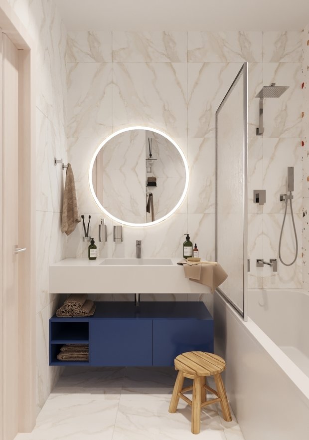 Фотография: Ванная в стиле Современный, Скандинавский, Квартира, Проект недели, Санкт-Петербург, 3 комнаты, Более 90 метров, Start Design – фото на INMYROOM