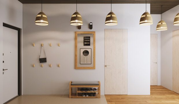 Фотография: Прихожая в стиле Современный, Восточный, Эклектика, Квартира, Проект недели, Москва, Эко, 3 комнаты, 60-90 метров, Дарья Фидоренко – фото на INMYROOM