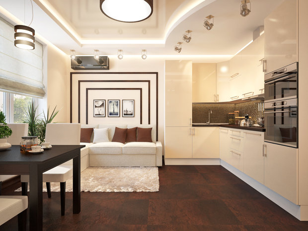 Фото из портфолио Дизайн-проект в идеальном сочетании бежевых и коричневых тонов – фотографии дизайна интерьеров на INMYROOM