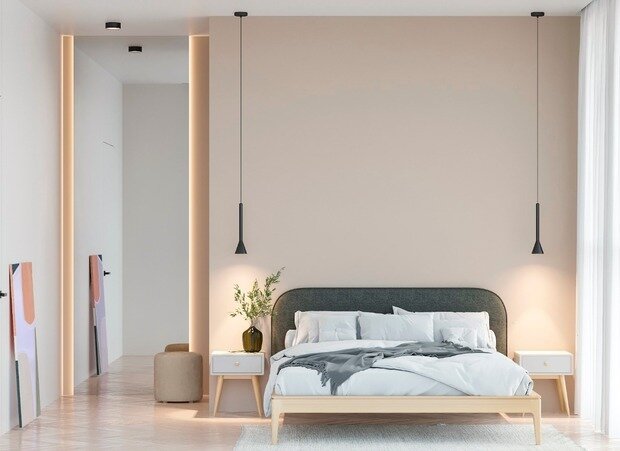 Фотография: Спальня в стиле Современный, Минимализм, Квартира, Проект недели, Санкт-Петербург, 2 комнаты, 60-90 метров, Монолитно-кирпичный, Студия дизайна Максимаджи – фото на INMYROOM