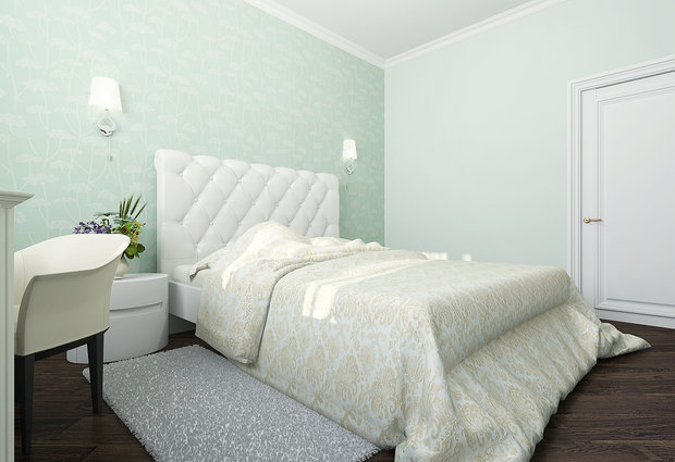 Фото из портфолио Нежная мятная спальня – фотографии дизайна интерьеров на INMYROOM