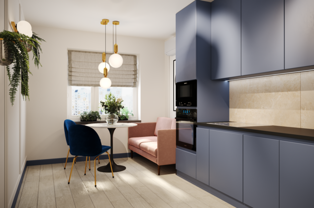 Фото из портфолио Квартира с синими акцентами – фотографии дизайна интерьеров на INMYROOM