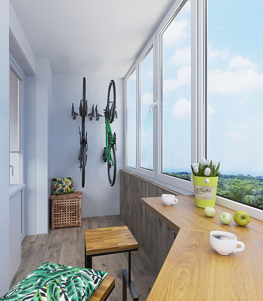 Фотография: Балкон в стиле Скандинавский, Квартира, Проект недели, Екатеринбург, Монолитный дом, Юлия Калеми, 3 комнаты, 60-90 метров – фото на INMYROOM