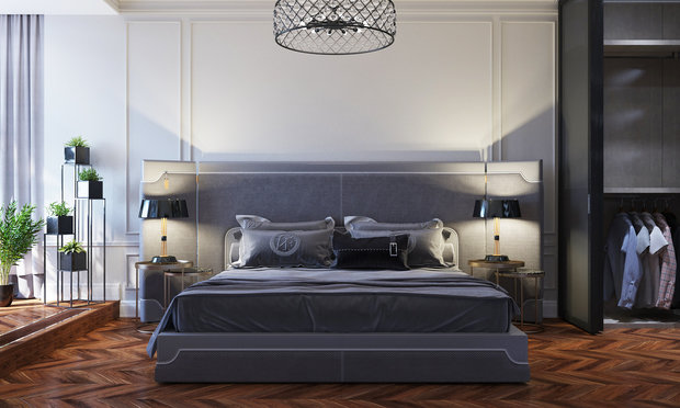 Фото из портфолио Квартира в стиле современная классика - ул. 1905 г. Спальня Хозяйская – фотографии дизайна интерьеров на INMYROOM