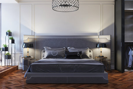 Квартира в стиле современная классика - ул. 1905 г. Спальня Хозяйская