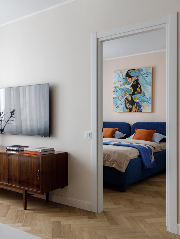 Фотография: Гостиная в стиле Современный, Квартира, Проект дня, Москва, 2 комнаты, 40-60 метров, Екатерина Пашнина – фото на INMYROOM