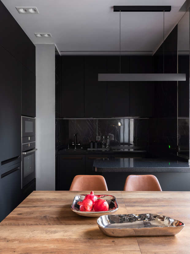 Фотография: Кухня и столовая в стиле Современный, Минимализм, Квартира, Проект недели, Москва, 2 комнаты, 40-60 метров, Анна Смолякова – фото на INMYROOM