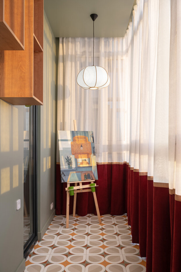 Фотография: Балкон в стиле Современный, Эклектика, Квартира, Проект дня, Москва, 3 комнаты, Более 90 метров, Анна Малютина, ЖК «Одинград» – фото на INMYROOM