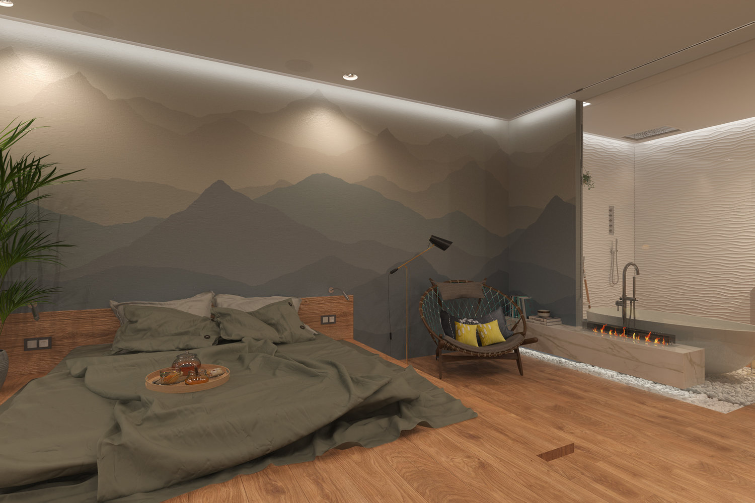 Фотография: Спальня в стиле Минимализм, Квартира, Проект недели, Москва, Эко, Монолитный дом, 2 комнаты, 60-90 метров, Анна Морозова, ЖК «Дыхание» – фото на INMYROOM