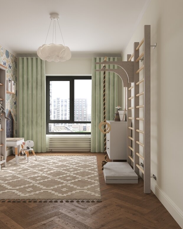 Фотография: Детская в стиле Скандинавский, Современный, Квартира, Проект дня, Санкт-Петербург, 3 комнаты, 60-90 метров, современный с элементами классики и французского стиля, Гера Остин, Анна Лаковская – фото на INMYROOM