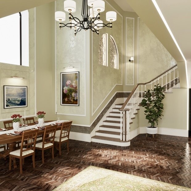 Фото из портфолио Визуализация проекта загородного дома в классическом стиле. – фотографии дизайна интерьеров на INMYROOM