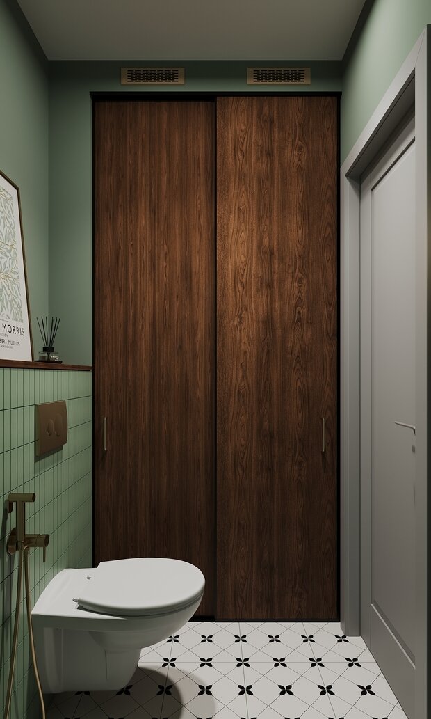 Фотография: Ванная в стиле Скандинавский, Современный, Квартира, Проект дня, Санкт-Петербург, 3 комнаты, 60-90 метров, современный с элементами классики и французского стиля, Гера Остин, Анна Лаковская – фото на INMYROOM