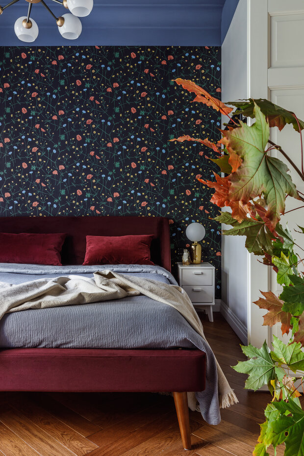 Фотография: Спальня в стиле Скандинавский, Современный, Эклектика, Винтажный, Малогабаритная квартира, Квартира, Проект недели, Москва, 1 комната, до 40 метров, Zzburo – фото на INMYROOM