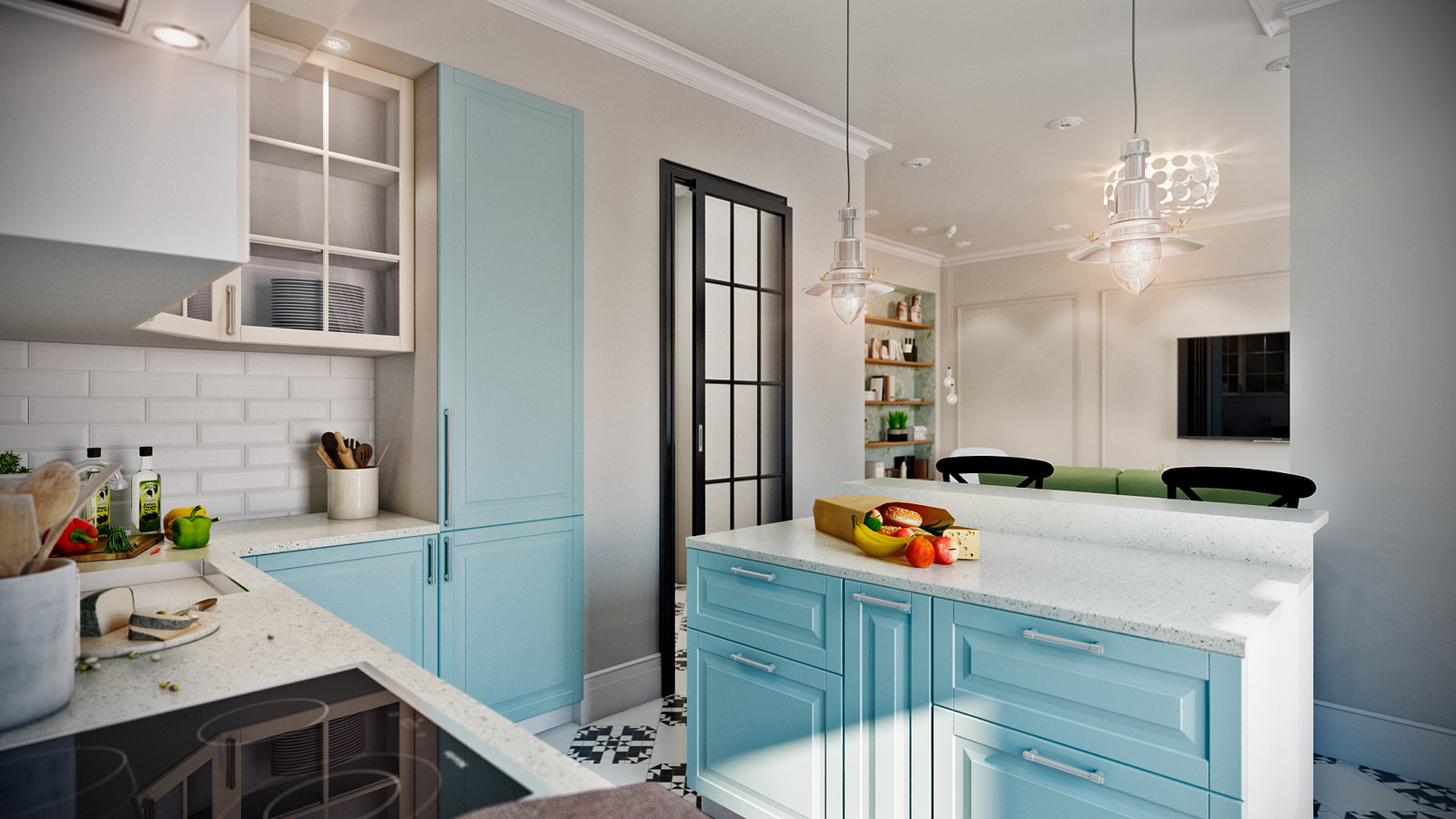 Фотография: Кухня и столовая в стиле Современный, Квартира, Проект недели, Москва, Co:Interior, Монолитный дом, 2 комнаты, 60-90 метров, ЖК «Мосфильмовский» – фото на INMYROOM Фотография: Кухня и столовая в стиле Современный, Квартира, Проект недели, Москва, Co:Interior, Монолитный дом, 2 комнаты, 60-90 метров, ЖК «Мосфильмовский» – фото на INMYROOM