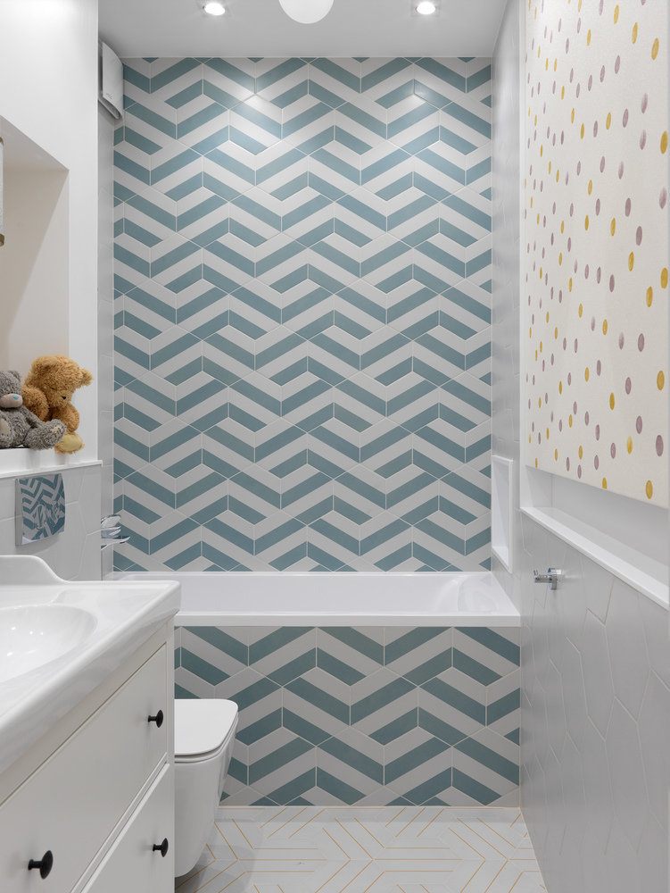 Фотография: Ванная в стиле Современный, Квартира, Проект недели, Москва, 4 и больше, Более 90 метров, Ксения Мезенцева – фото на INMYROOM