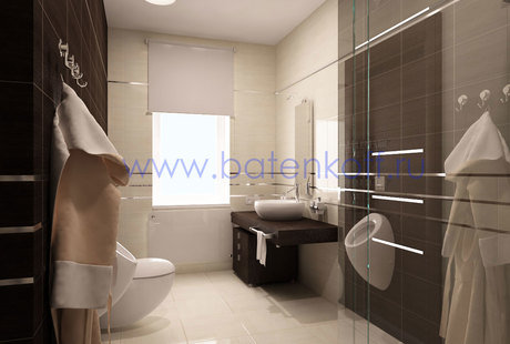 Дизайн проект ванной комнаты в минимализме от Батенькофф