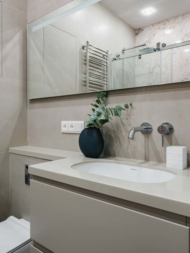 Фотография: Ванная в стиле Классический, Современный, Квартира, Проект недели, Москва, 2 комнаты, 60-90 метров, Анна Коробко, D.A.interior design, Дмитрий Коробко – фото на INMYROOM