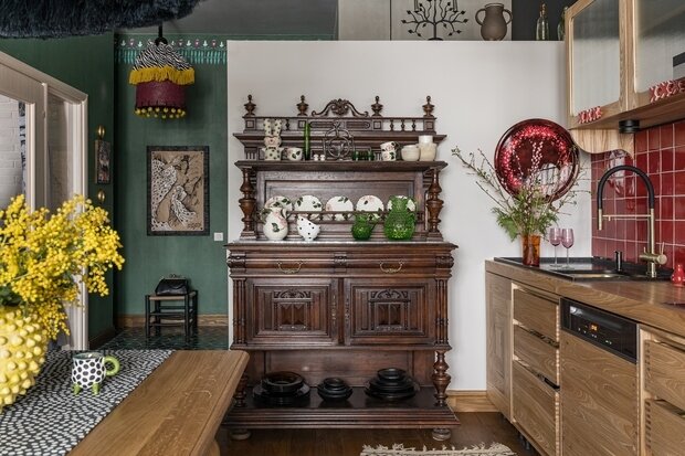 Фотография: Кухня и столовая в стиле Прованс и Кантри, Эклектика, Винтажный, Квартира, Проект недели, Блочный дом, 3 комнаты, Более 90 метров, Уфа, Юлия Мусина, Александр Сафаров, PRSPKT Architects – фото на INMYROOM