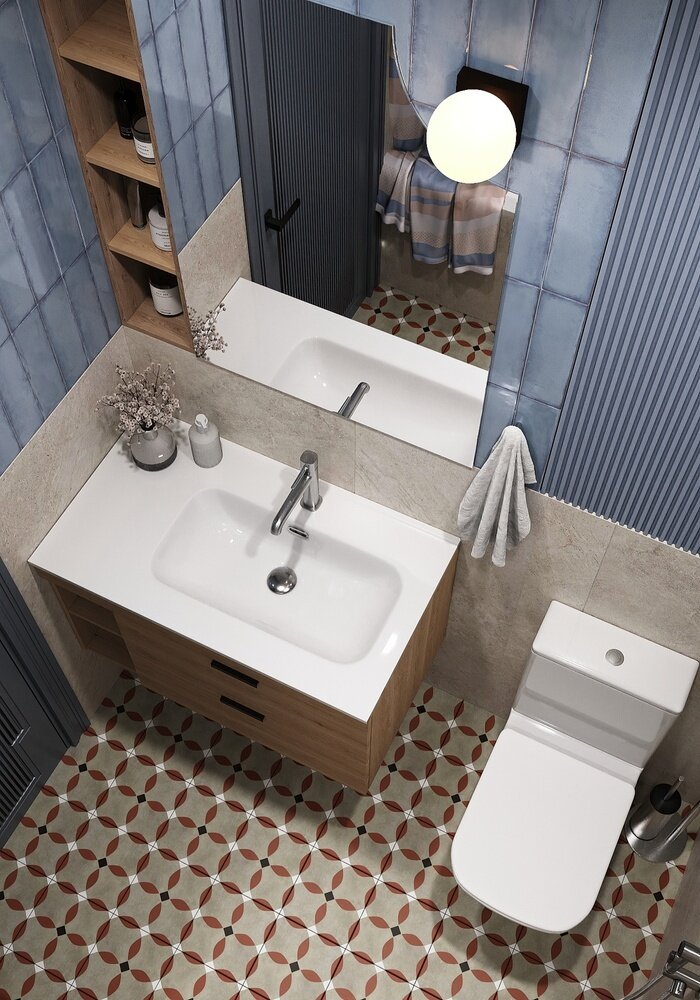 Фотография: Ванная в стиле Современный, Квартира, Проект дня, Московская область, Ирина Собыленская, 3 комнаты, 40-60 метров, Монолитно-кирпичный – фото на INMYROOM Фотография: Ванная в стиле Современный, Квартира, Проект дня, Московская область, Ирина Собыленская, 3 комнаты, 40-60 метров, Монолитно-кирпичный – фото на INMYROOM