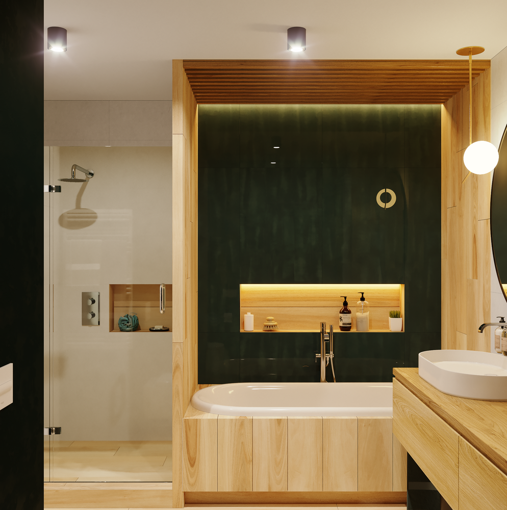 Фотография: Ванная в стиле Эко, Проект недели, Москва, Панельный дом, 2 комнаты, 60-90 метров, LINES – фото на INMYROOM Фотография: Ванная в стиле Эко, Проект недели, Москва, Панельный дом, 2 комнаты, 60-90 метров, LINES – фото на INMYROOM