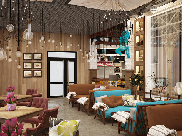 Фото из портфолио Lounge cafe – фотографии дизайна интерьеров на INMYROOM