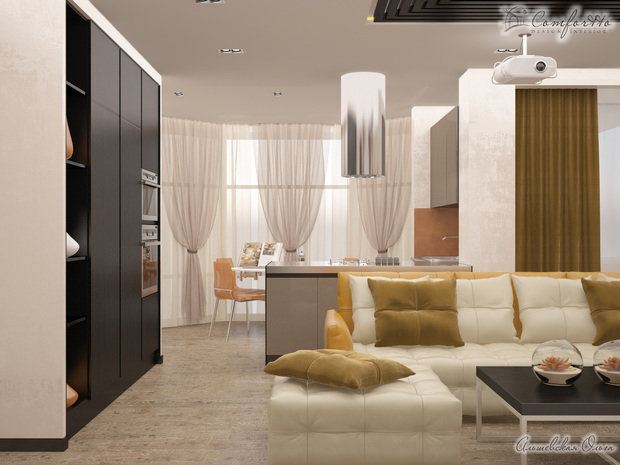 Фото из портфолио Квартира с эркером 98 м2 – фотографии дизайна интерьеров на INMYROOM