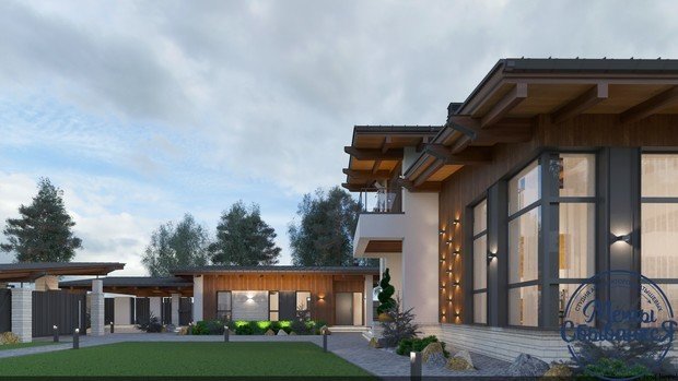 Фото из портфолио Частный дом с широким карнизом крыши – фотографии дизайна интерьеров на INMYROOM