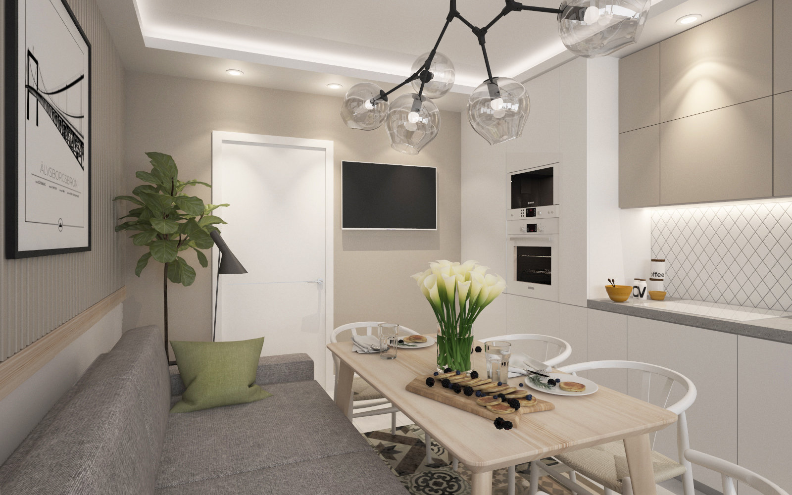 Фотография: Кухня и столовая в стиле Современный, Скандинавский, Квартира, Проект дня, Московская область, Балашиха, Ольга Погорелова, Панельный дом, 2 комнаты, 40-60 метров, П-44ТМ – фото на INMYROOM Фотография: Кухня и столовая в стиле Современный, Скандинавский, Квартира, Проект дня, Московская область, Балашиха, Ольга Погорелова, Панельный дом, 2 комнаты, 40-60 метров, П-44ТМ – фото на INMYROOM