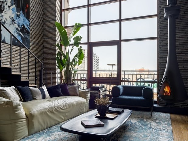 Фотография: Гостиная в стиле Лофт, Современный, Квартира, Проект недели, Москва, 4 и больше, Более 90 метров, INRE – фото на INMYROOM