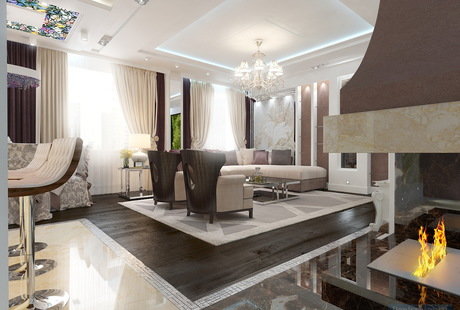 Трехкомнатная квартира 145 кв. м в эклектичном стиле, в Москве