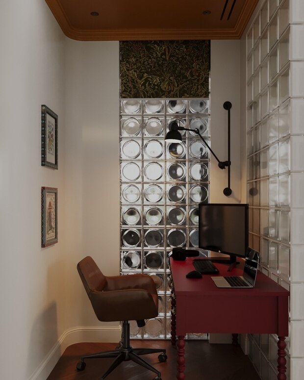 Фотография: Кабинет в стиле Современный, Эклектика, Квартира, Проект дня, Москва, 3 комнаты, 60-90 метров, Анастасия Струве – фото на INMYROOM