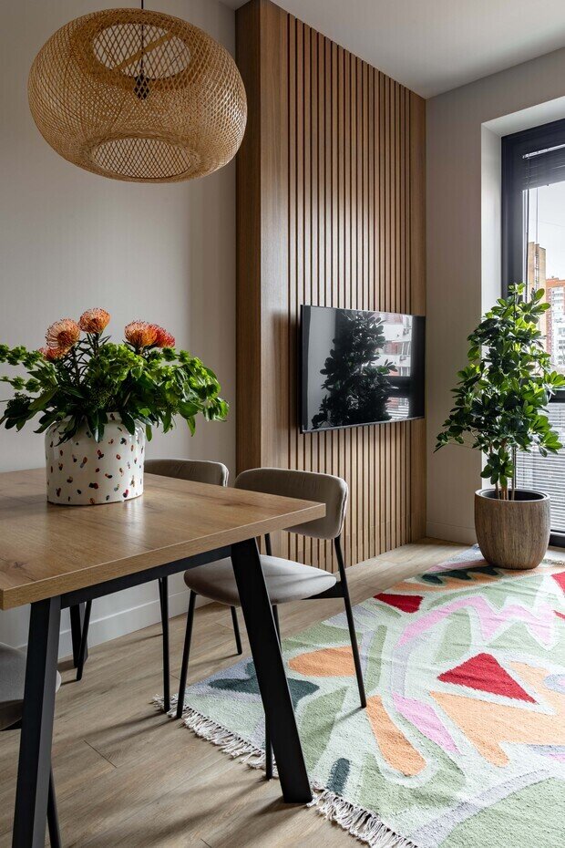 Фотография: Гостиная в стиле Современный, Малогабаритная квартира, Квартира, Проект дня, Москва, 1 комната, 40-60 метров, Ирина Долганова, современный с элементами минимализма и скандинавского стиля – фото на INMYROOM