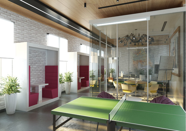 Фото из портфолио Дизайн офиса 450 кв.м. – фотографии дизайна интерьеров на INMYROOM