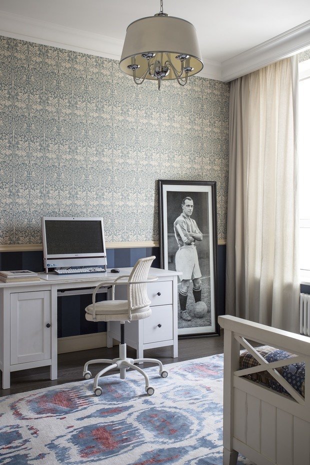 Фотография: Кабинет в стиле Прованс и Кантри, Эклектика, Квартира, Проект недели, Москва, Олеся Шляхтина, 2 комнаты, 3 комнаты, 60-90 метров – фото на INMYROOM