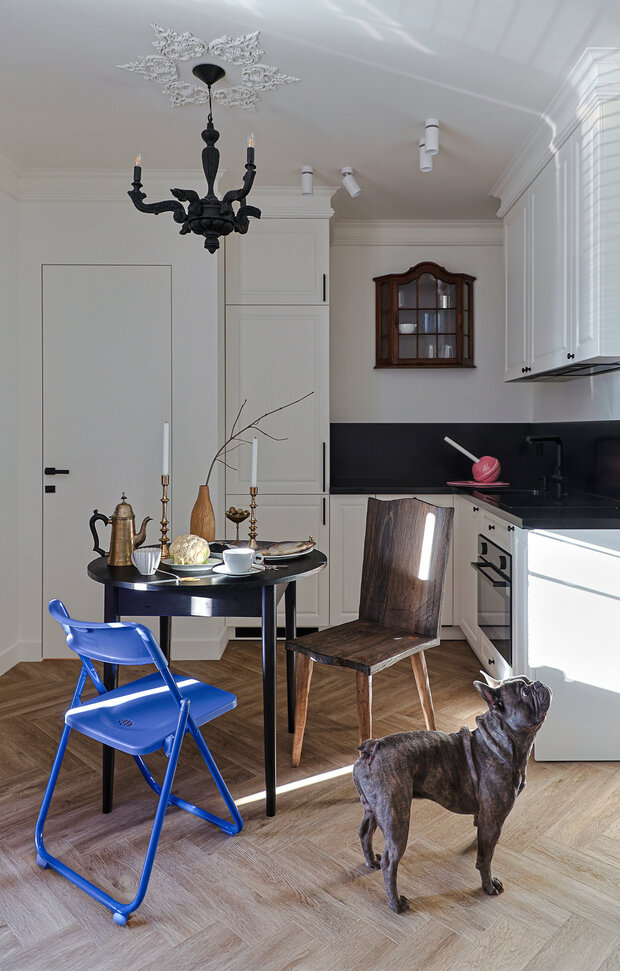 Фотография: Кухня и столовая в стиле Современный, Эклектика, Винтажный, Квартира, Проект дня, Москва, Сара Михайлова – фото на INMYROOM