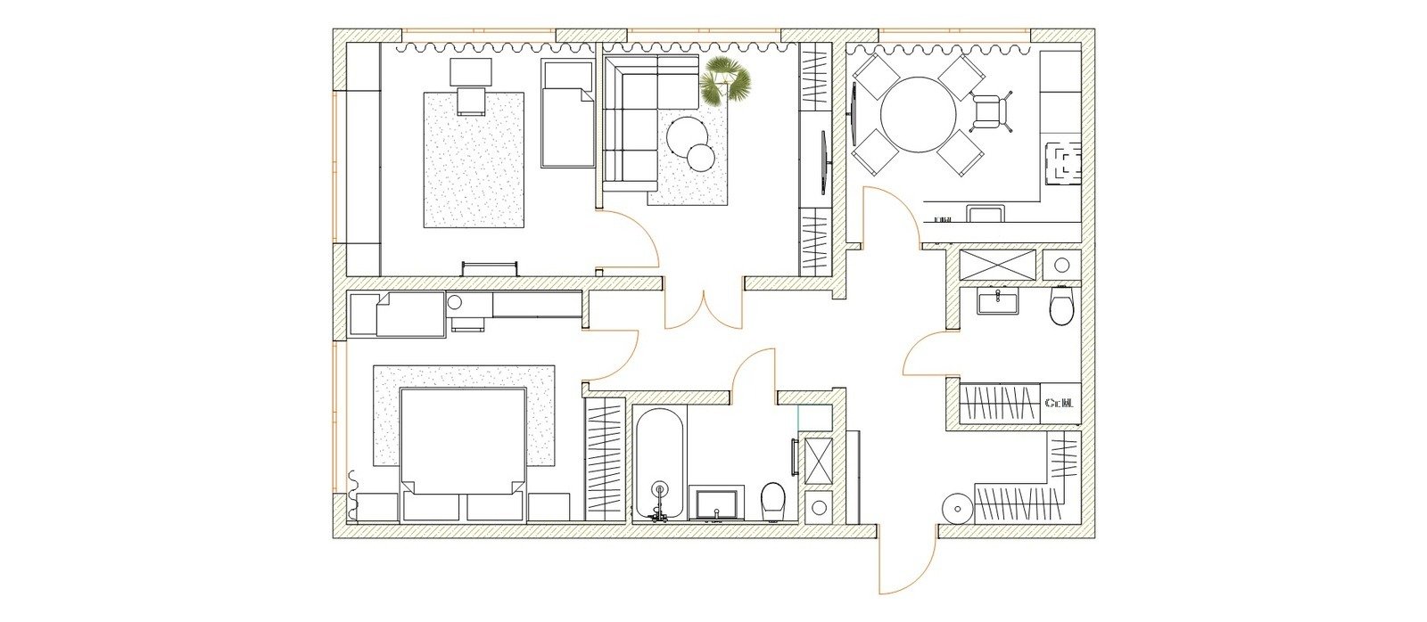 Фотография: Планировки в стиле , Современный, Квартира, Проект недели, Москва, 3 комнаты, 60-90 метров, Анна Зуева – фото на INMYROOM